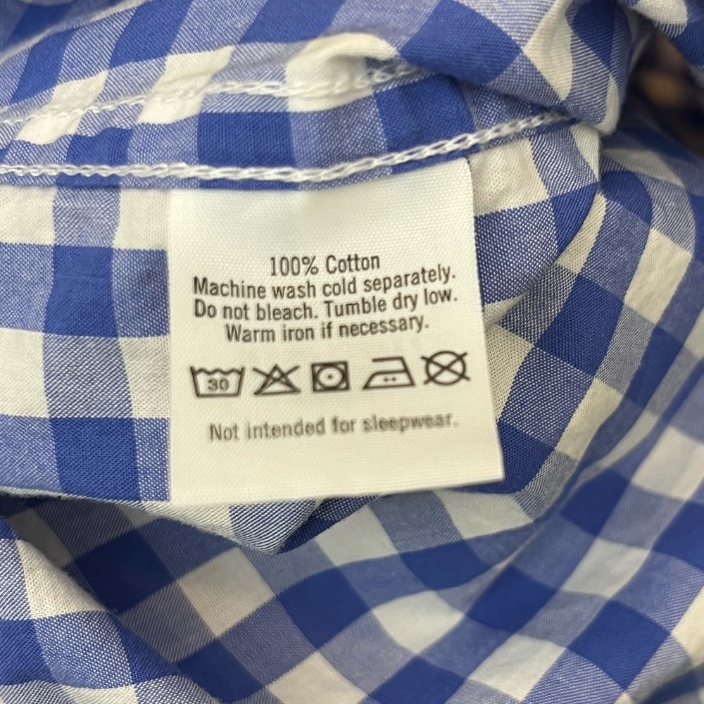 Janie and Jack Toddler 3T Blue Gingham Button Down Dress Shirt Cotton Classic - Picture 5 of 5